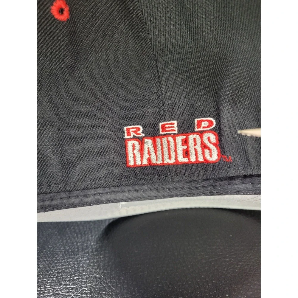 Vintage 1990's Texas Tech Red Raiders Hat Cap Fitted 7 1/2 Black Zephyr Graf-X